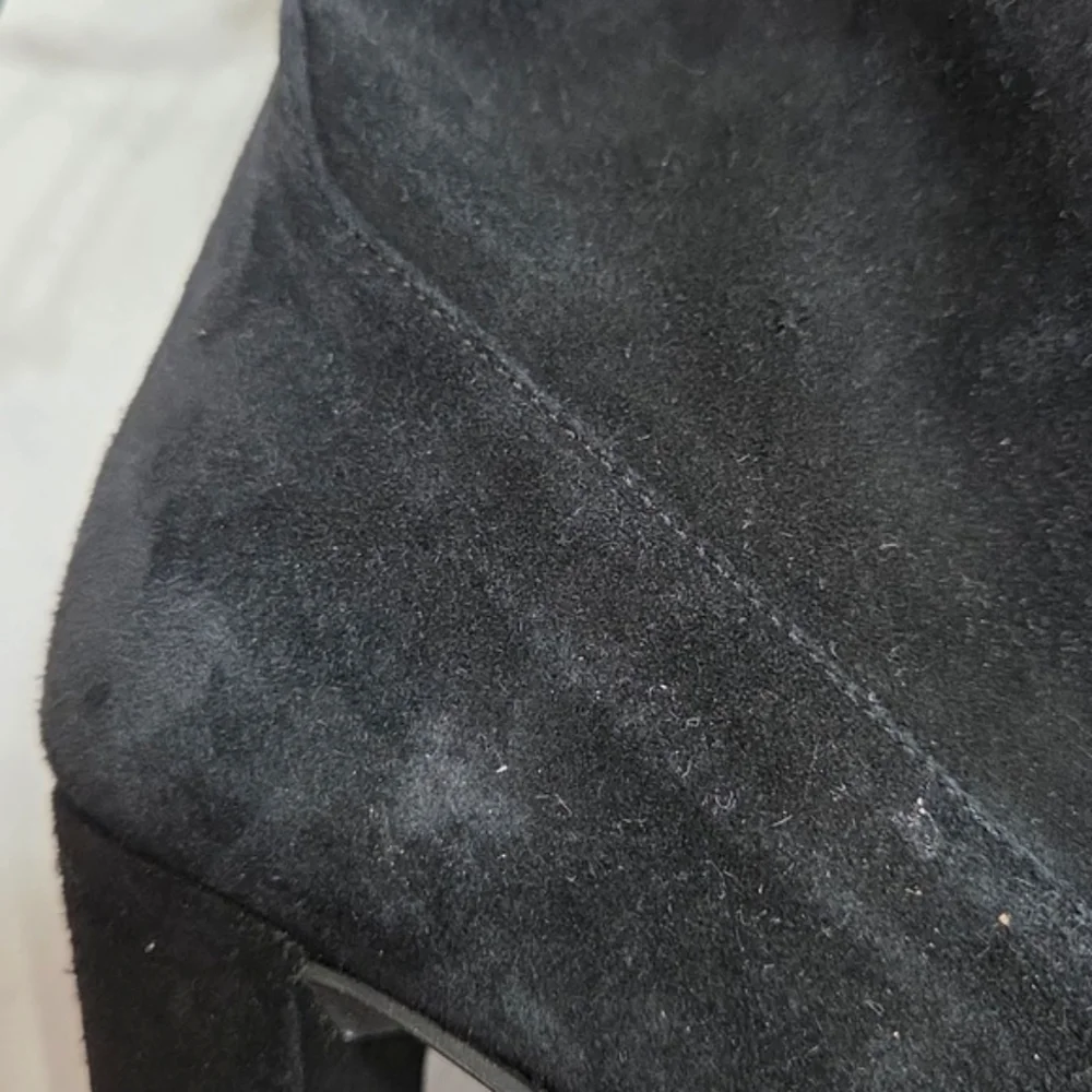 Stuart Weitzman Catch Suede Ankle Tie Bootie Black